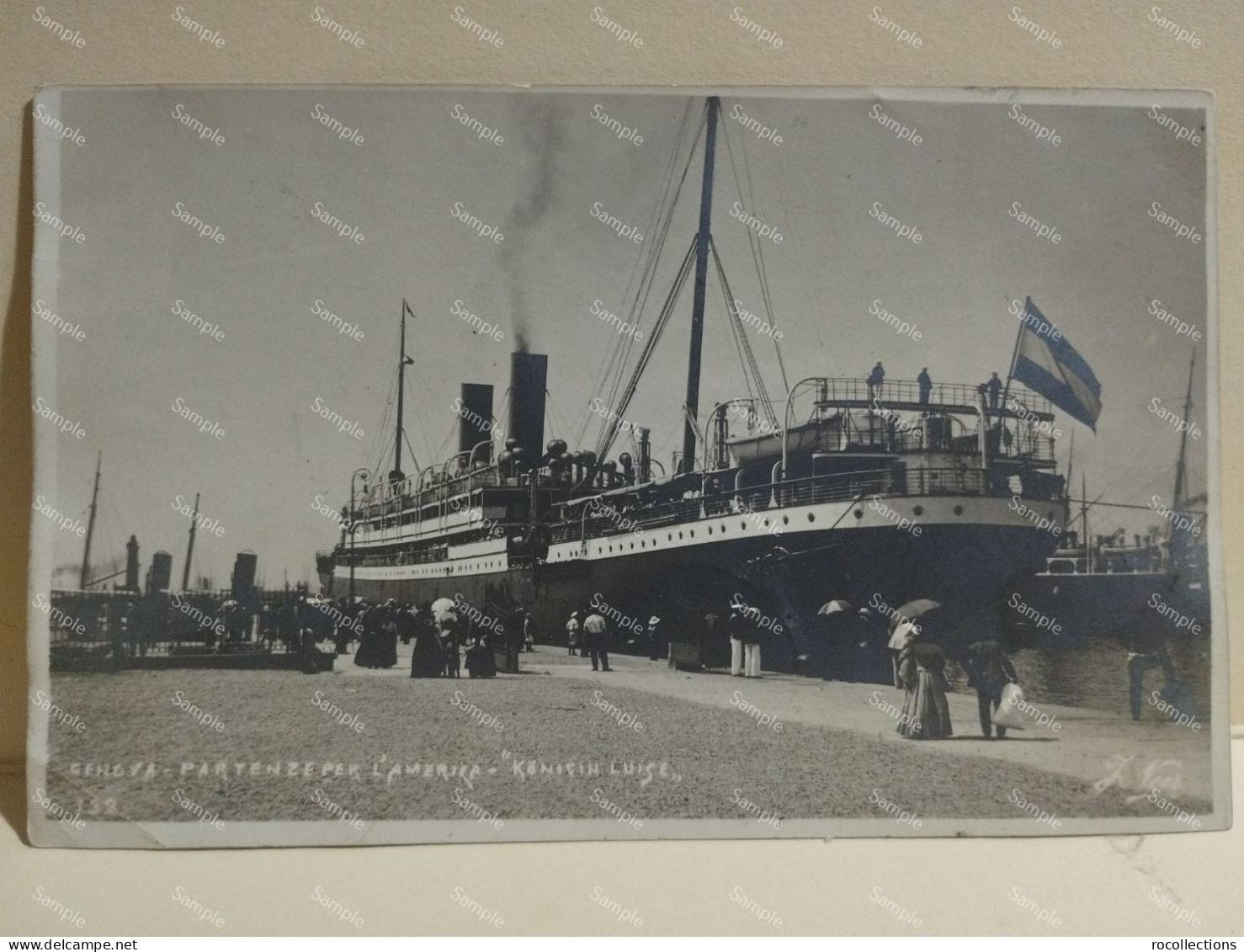 Italia Genova Nave Steam Ferry Konigin Luise Partenza Per America. Italian Emigration. - Genova (Genoa)