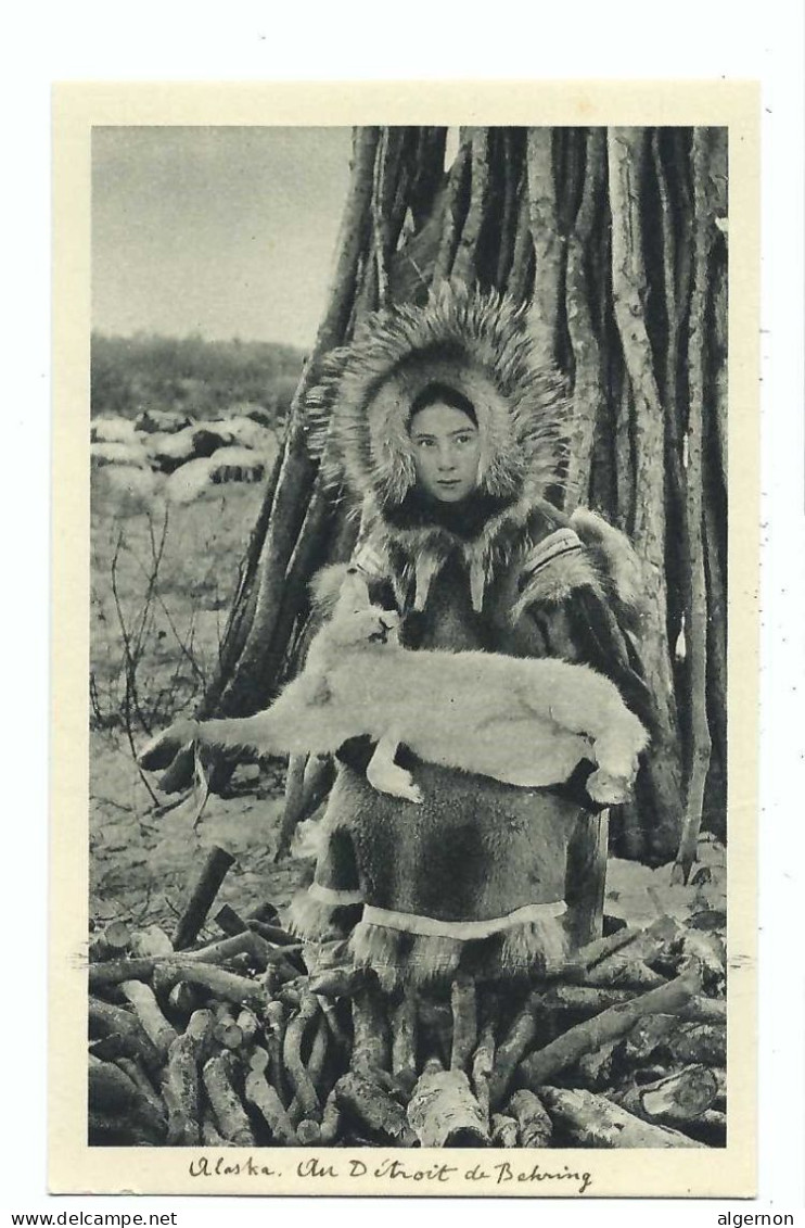 32483 - Contraste Au Détroit De Behring  Eskimomädchen Mit Totem Schneehasen  Alaska - Sonstige & Ohne Zuordnung