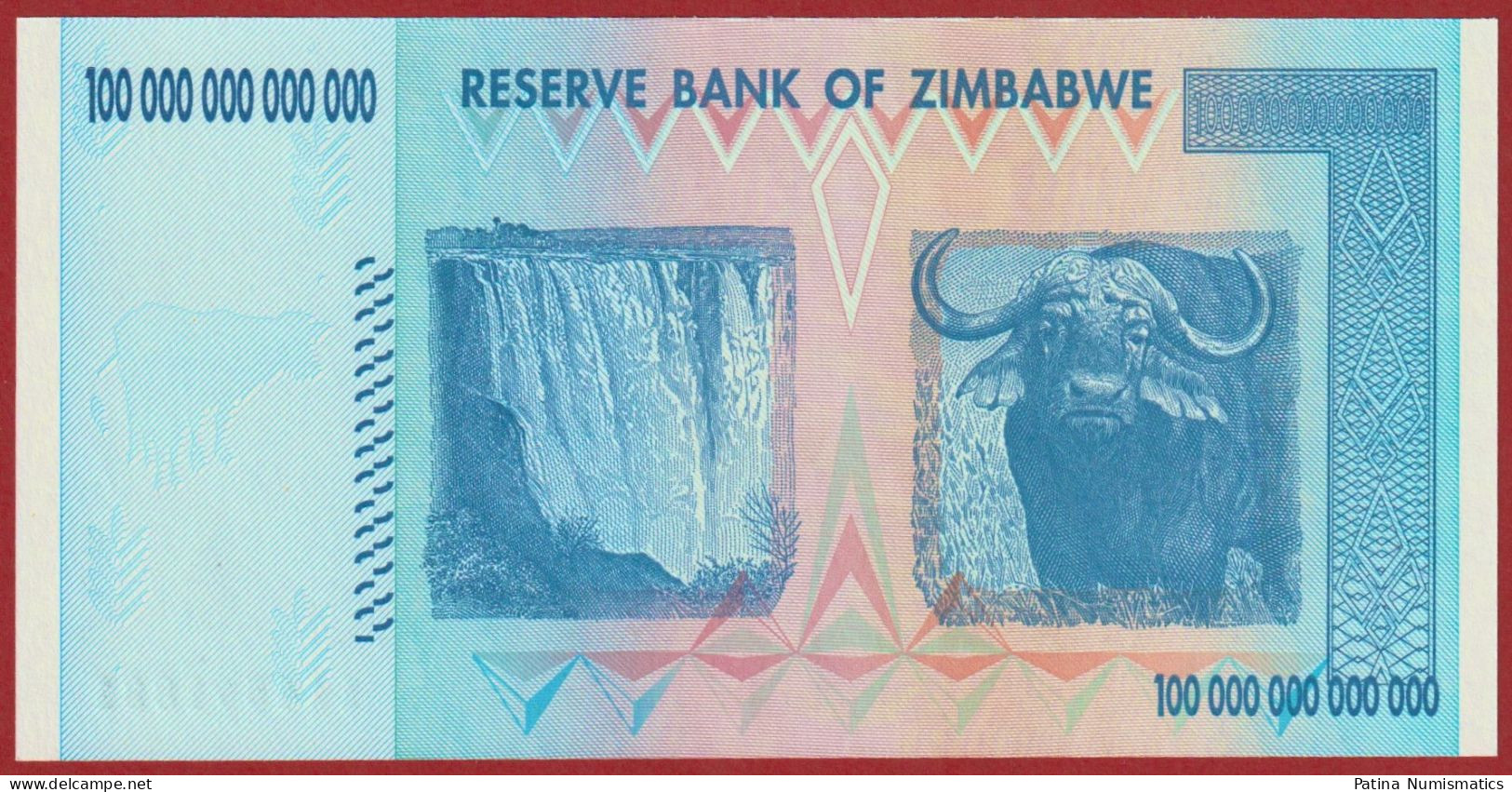 Zimbabwe 100 Trillion Dollars 2008 HYPERINFLATION P 91 AA Prefix Gem UNC - Simbabwe