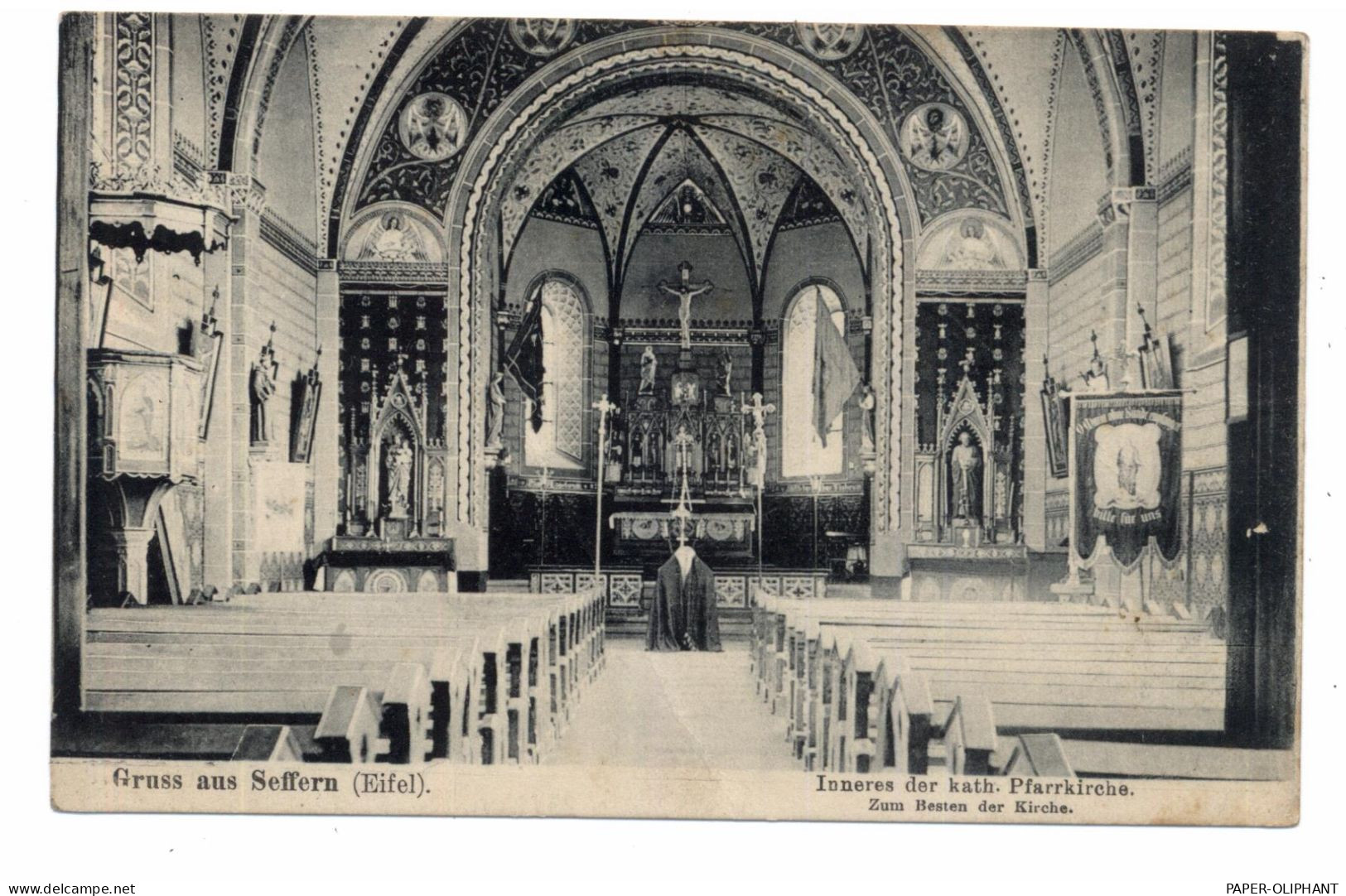 5521 SEFFERN, Kath. Pfarrkirche, Innenansicht, 1908, Druckstellen - Bitburg