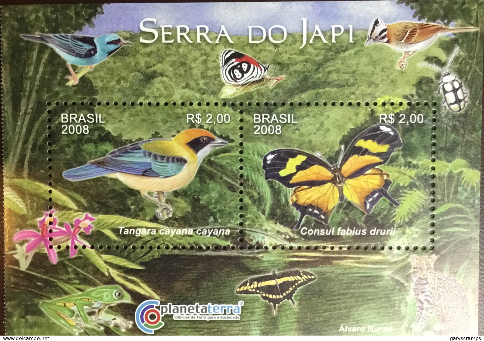 Brazil 2008 Japi Mountains Birds Butterflies Frogs Flowers Minisheet MNH - Altri & Non Classificati