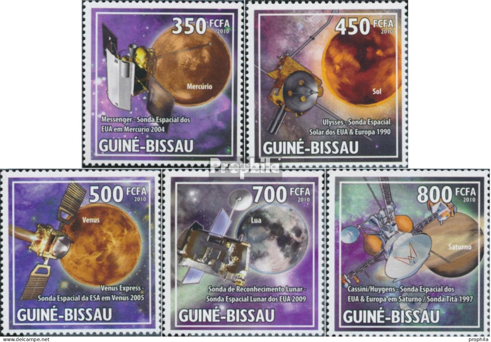Guinea-Bissau 4545-4549 (kompl. Ausgabe) Postfrisch 2010 Weltraumforschung - Guinée-Bissau