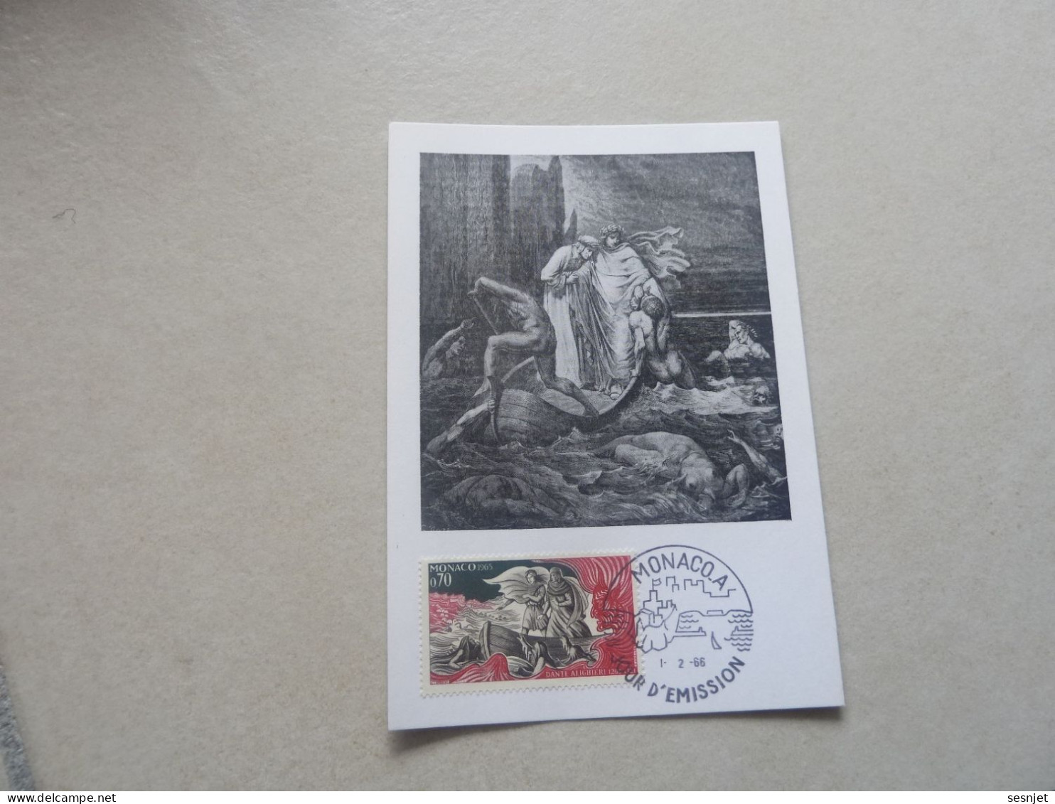 Monaco - Dante Alighieri (1265-1321) - 70c. - Yt 685 - Carte Premier Jour D'Emission - Année 1966 - - Cartoline Maximum