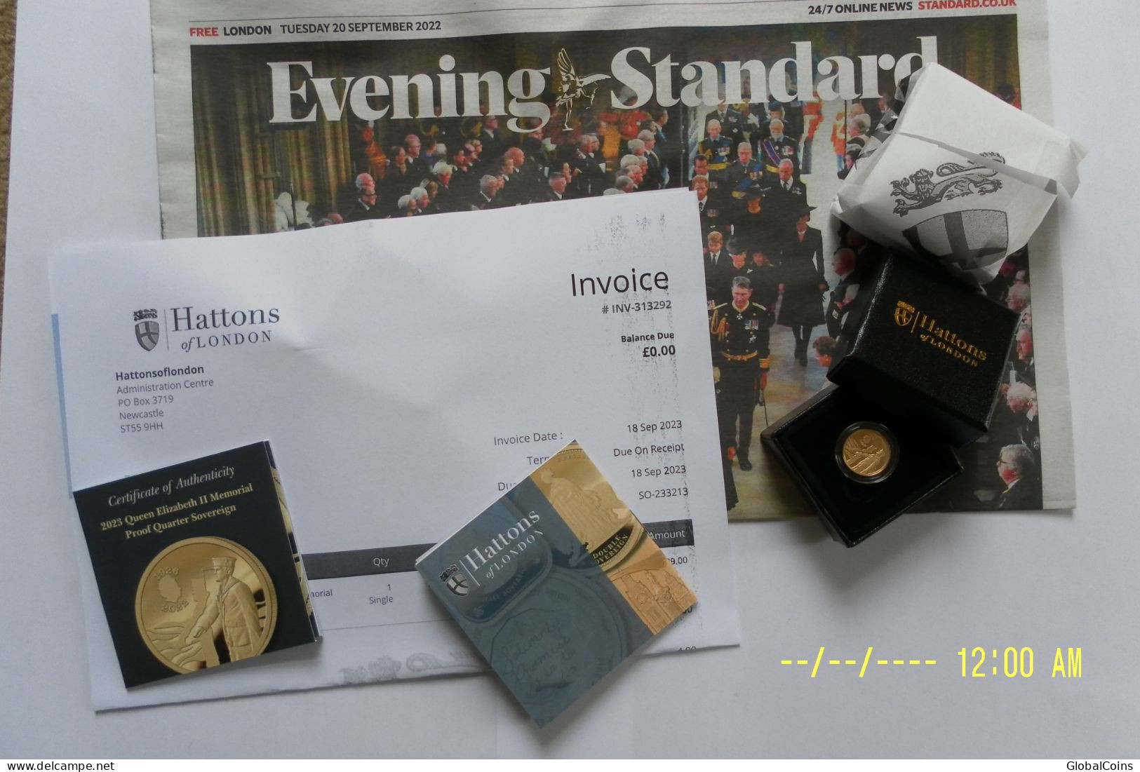 Hattons Of London THE 2023 QUEEN ELIZABETH II MEMORIAL GOLD QUARTER SOVEREIGN - Mint Sets & Proof Sets