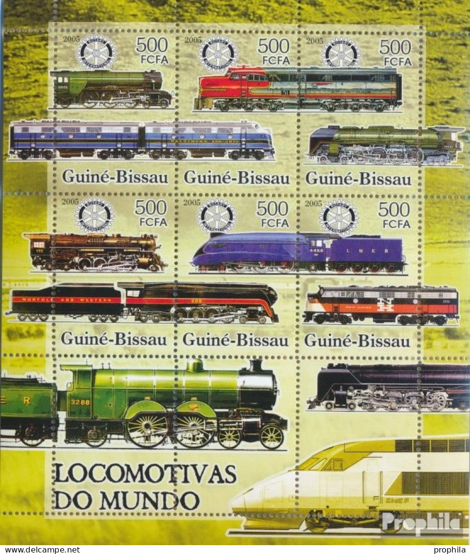 Guinea-Bissau 3276-3281 Kleinbogen (kompl. Ausgabe) Postfrisch 2005 Lokomotiven Aus Aller Welt - Guinea-Bissau