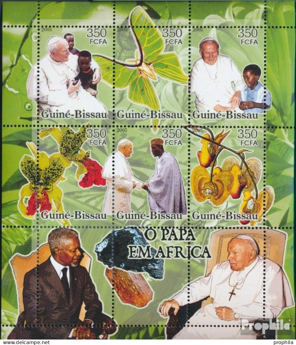 Guinea-Bissau 3202-3207 Kleinbogen (kompl. Ausgabe) Postfrisch 2005 Afrikareise Des Papstes - Guinée-Bissau