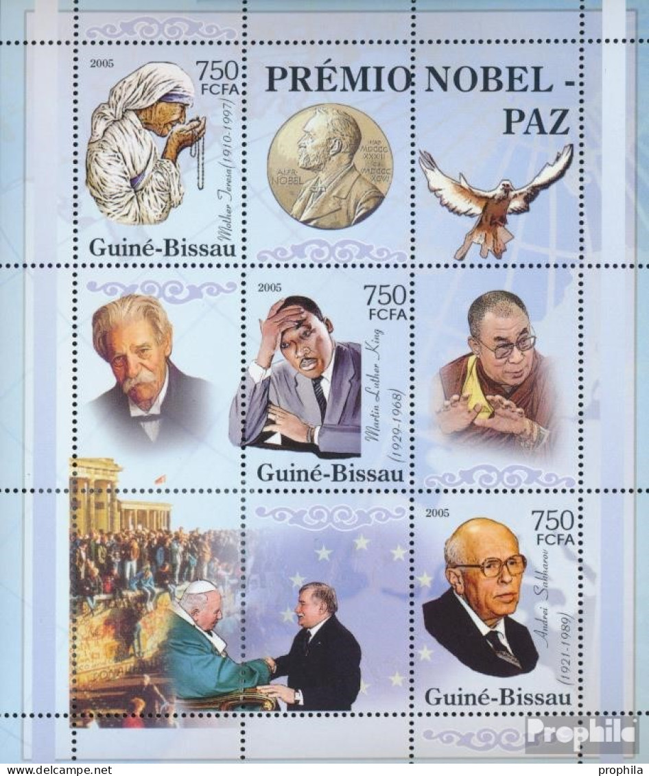 Guinea-Bissau 3183-3185 Kleinbogen (kompl. Ausgabe) Postfrisch 2005 Nobelpreisträger – Frieden - Guinea-Bissau