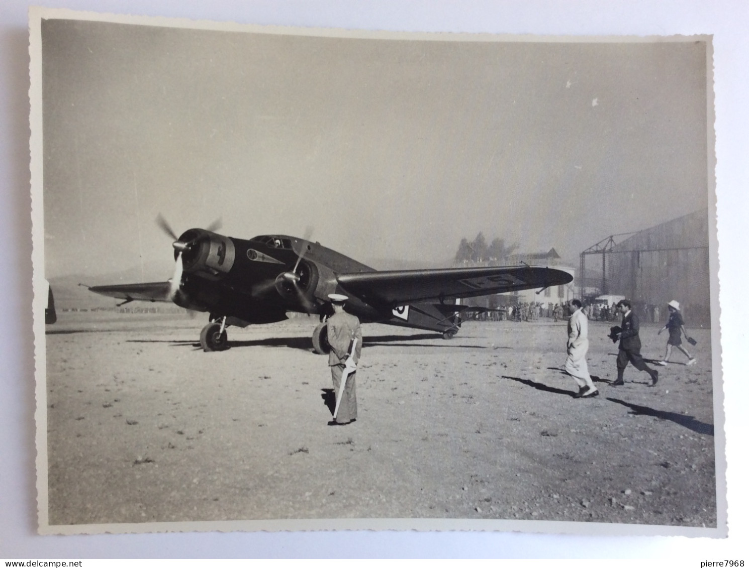 Photo N&B : Course Istres-Damas-Paris (août 1937) - Savoia-Marchetti SM.79 - Format 17x23cm - Tirage D'époque (1) - Aviation