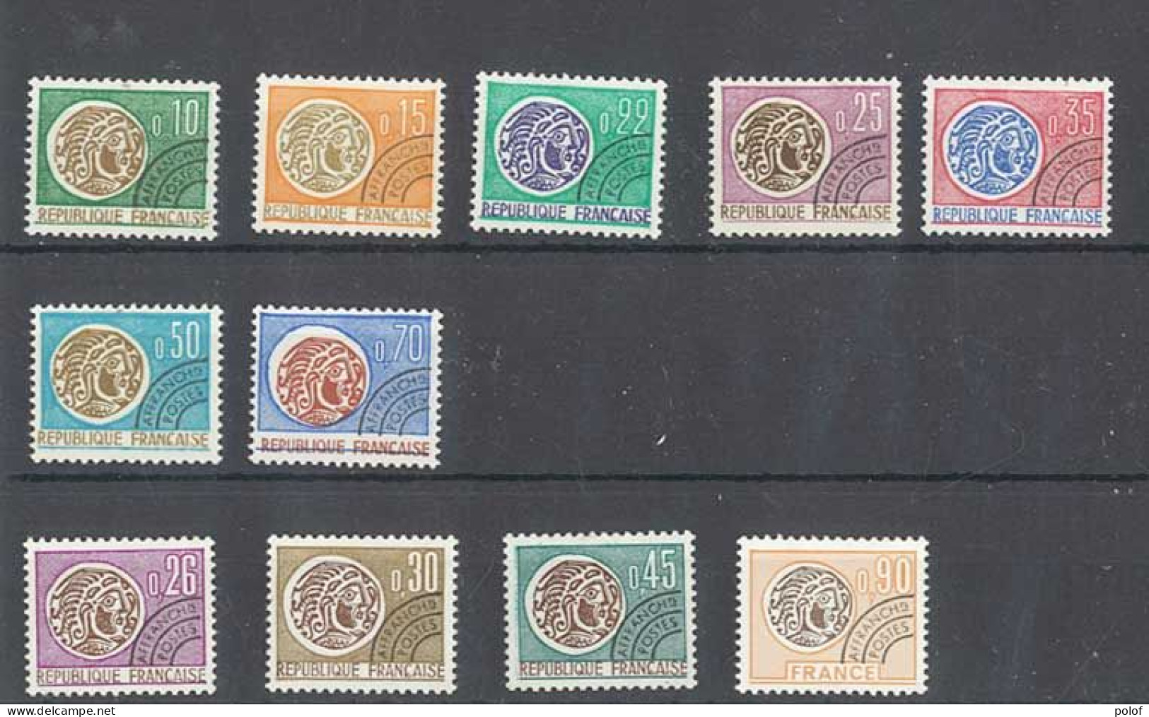 PREOBLITERE - Monnaies Gauloises- 4 Séries - 23 Timbres Neufs Sans Trace De Charnière - Avec  Gomme- Yvert  123 à 145 - 1964-1988