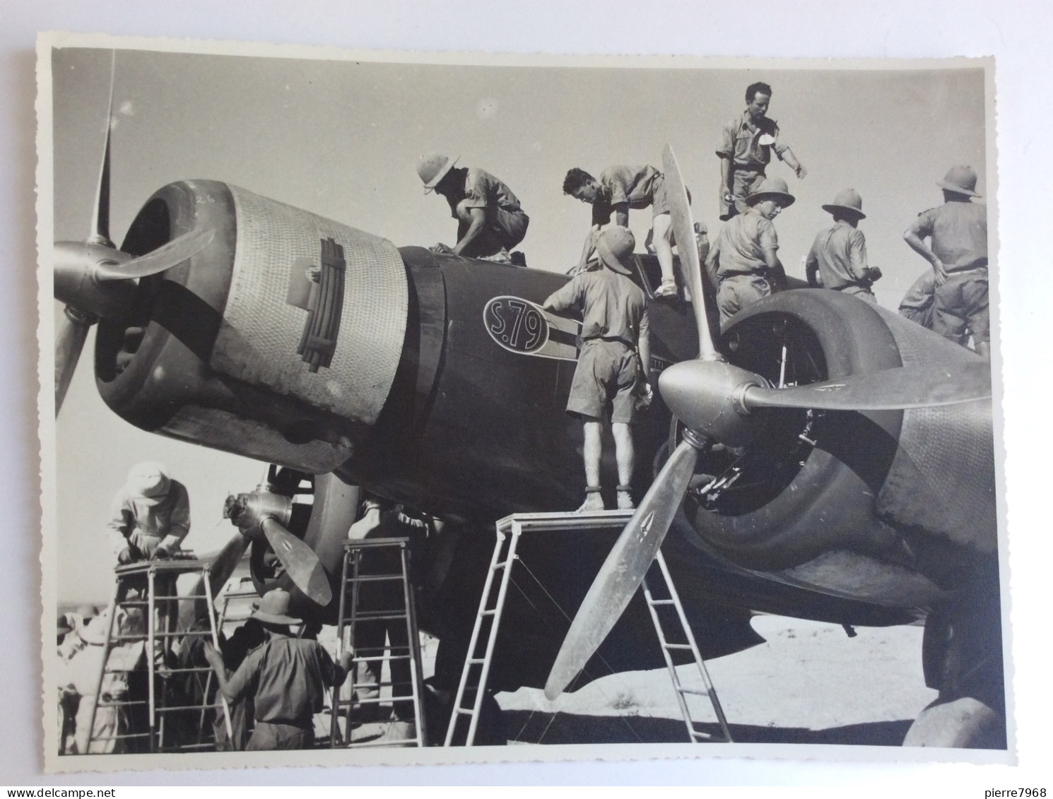 Photo N&B : Course Istres-Damas-Paris (août 1937) - Savoia-Marchetti SM.79 - Format 17x23cm - Tirage D'époque (2) - Luftfahrt