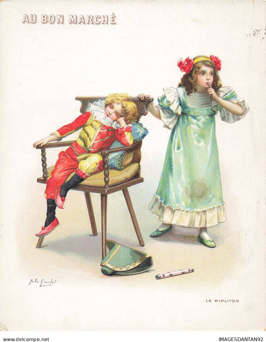 CHROMO #MK41312 AU BON MARCHE LE MIRLITON PAR ILLUSTRATEUR JULES GIRARDET - Au Bon Marché