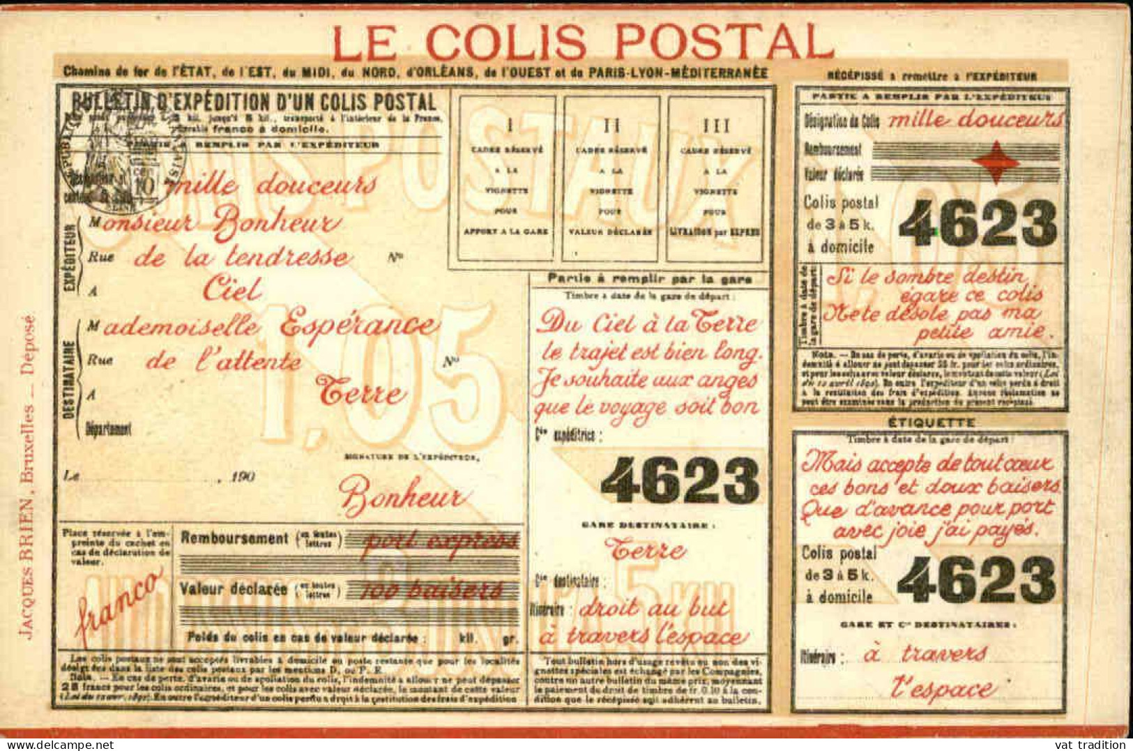 PHILATÉLIE - Carte Postale - Représentation Du Colis Postal - L 152212 - Timbres (représentations)