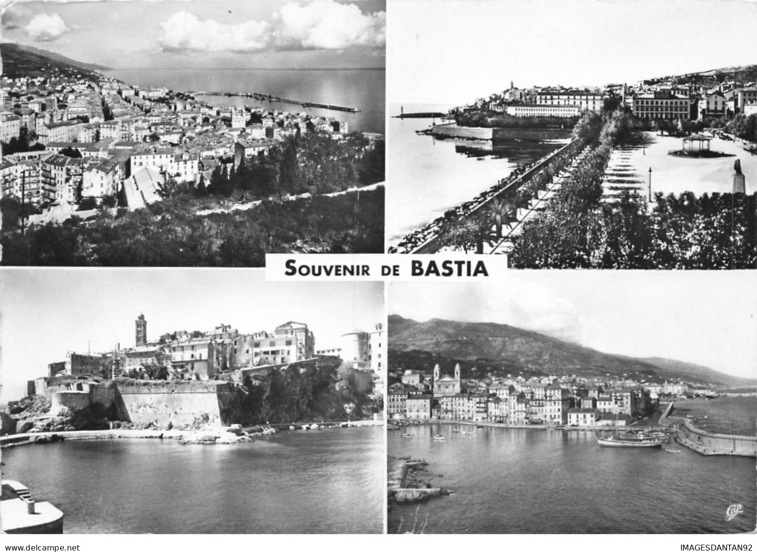 20 BASTIA #SAN49543 SOUVENIR DE BASTIA VUE GENERALE PLACE ST NICOLAS CITADELLE VIEUX ET NOUVEAU PORT - Bastia