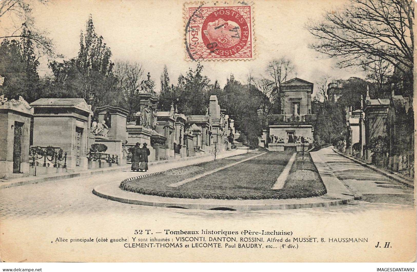 75020 PARIS #MK48227 TOMBEAUX HISTORIQUES PERE LACHAISE ALLEE PRINCIPALE - District 20