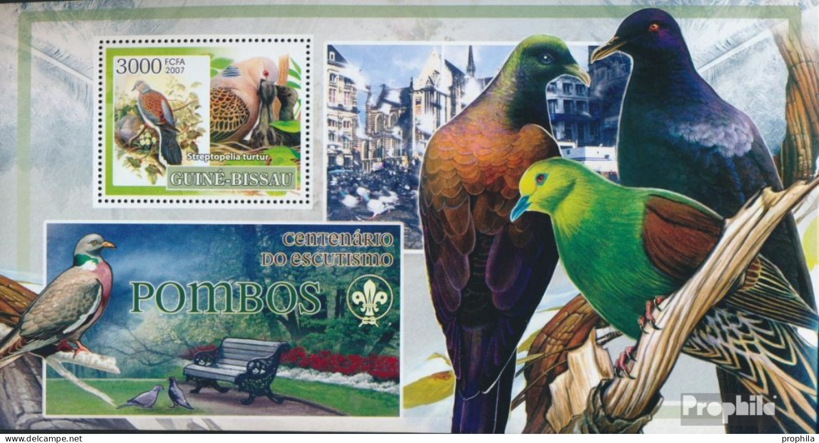 Guinea-Bissau Block 601 (kompl. Ausgabe) Postfrisch 2007 Vögel - Tauben - Pfadfinderlogo - Guinée-Bissau
