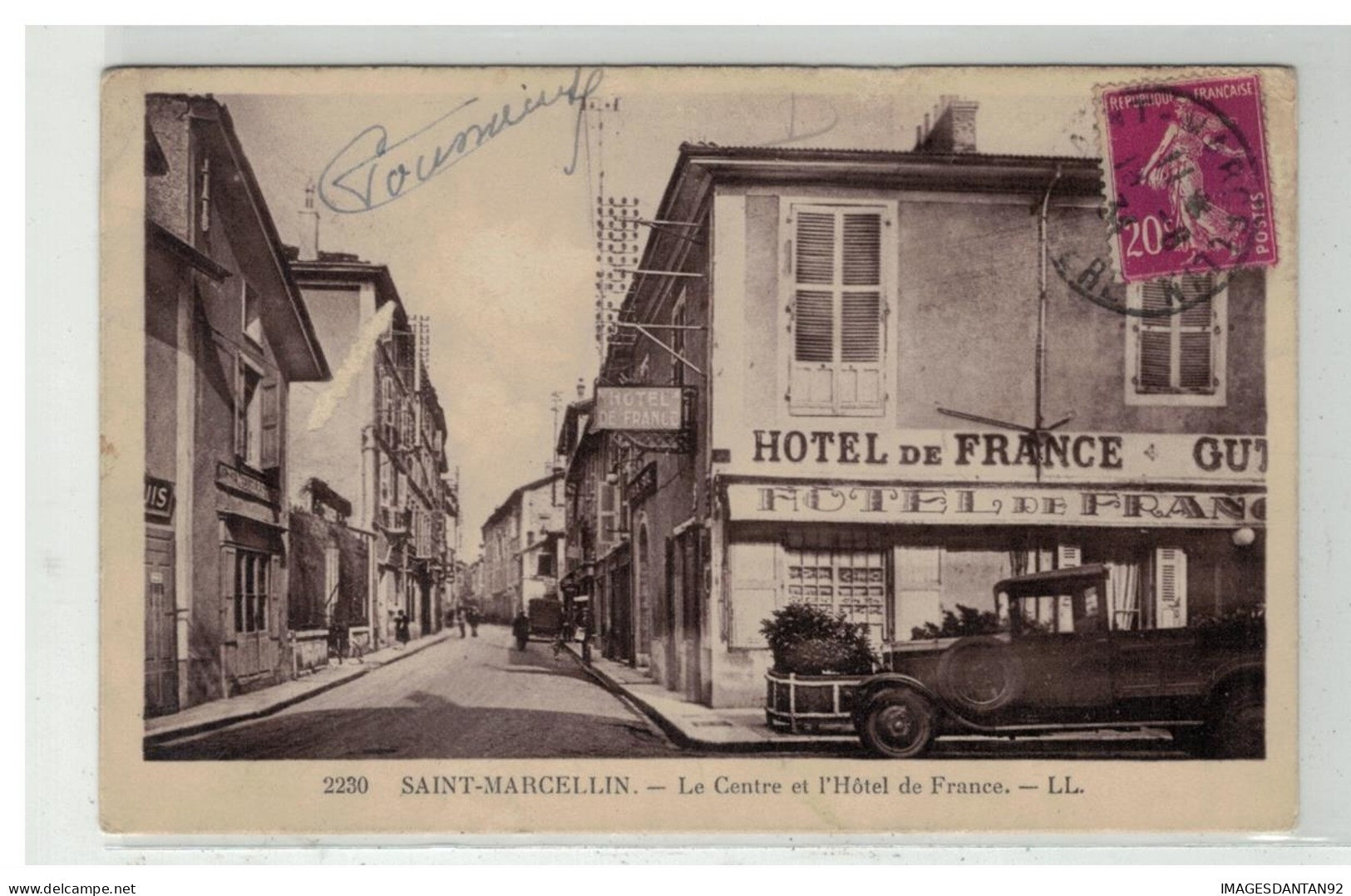 38 SAINT MARCELLIN LE CENTRE ET HOTEL DE FRANCE N°2230 - Saint-Marcellin
