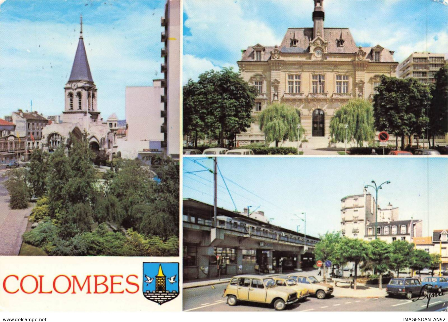 92 COLOMBES #SAN50480 LA VIEILLE EGLISE L HOTEL DE VILLE LA GARE - Colombes