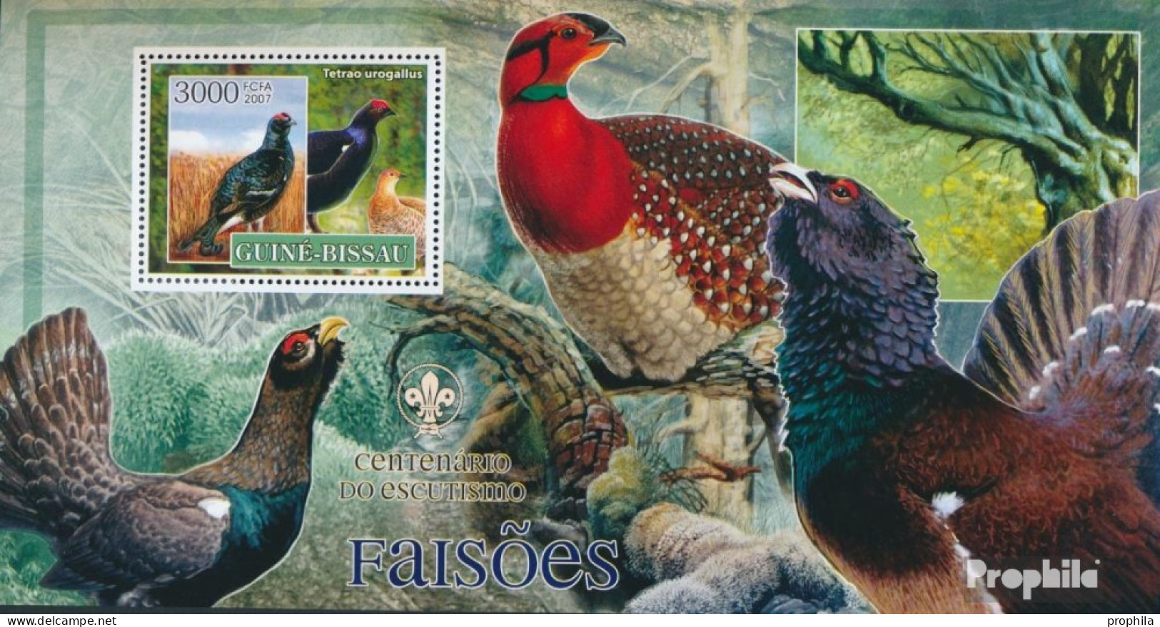 Guinea-Bissau Block 596 (kompl. Ausgabe) Postfrisch 2007 Vögel - Fasane - Pfadfinderlogo - Guinée-Bissau