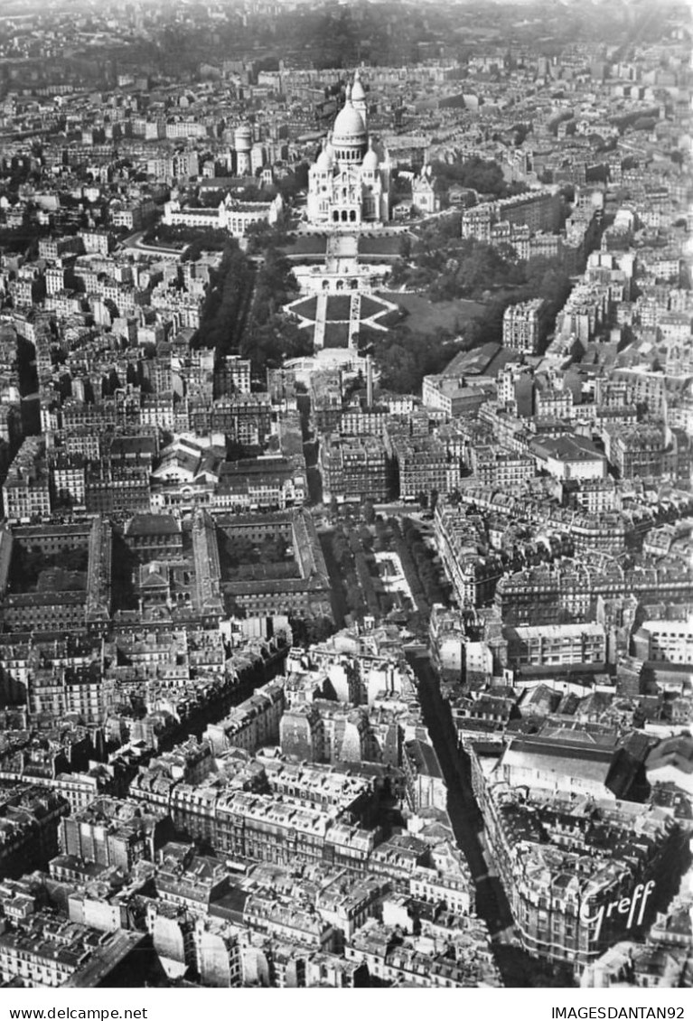 75 PARIS #SAN50324 VUE AERIENNE RUE TURGOT LE SQUARE D ANVERS LE COLLEGE ROLLIN BASIQUE DU SACRE COEUR DE MONTMARTRE - Mehransichten, Panoramakarten