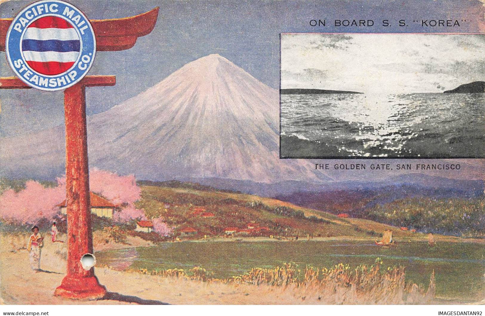 BATEAU #FG50740 BOAT ON BOARD SS KOREA COREE COREA PACIFIC MAIL STEAMSHIP VERS SAN FRANCISCO 1910 - Traghetti