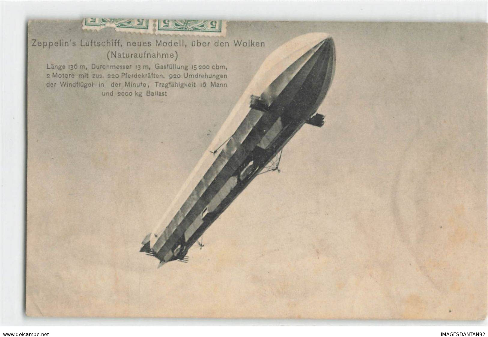 AVIATION #FG50703 DIRIGEABLE ZEPPELIN LUFTSCHIFF NEUES MODELL UBER DEN WOLKEN - Zeppeline