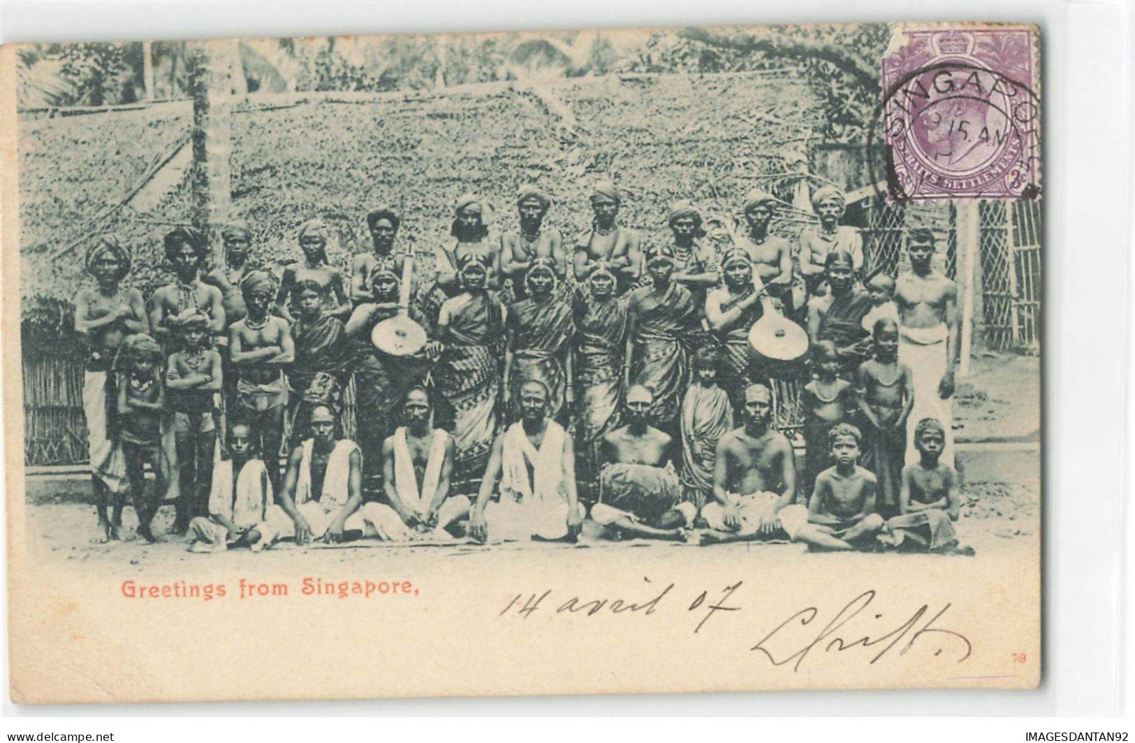 SINGAPOUR #FG51838 SINGAPORE GREETINGS FROM INDIA INDE INDOUS 1907 - Singapour