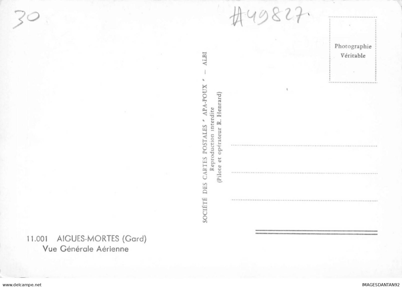 30 AIGUES MORTES #SAN49827 VUE GENERALE  AERIENNE - Aigues-Mortes