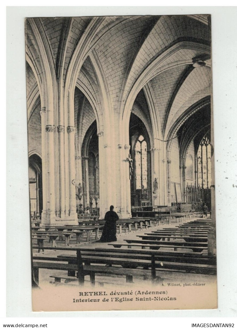 08 RETHEL DEVASTE INTERIEUR DE L EGLISE SAINT NICOLAS - Rethel