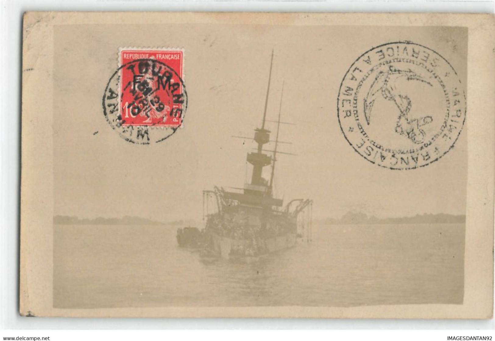 VIET NAM #FG51814 BAIE D ALONG CARTE PHOTO DU SULLY ECHOUE + CACHET SERVICE MARITIME FRANCAIS - Vietnam