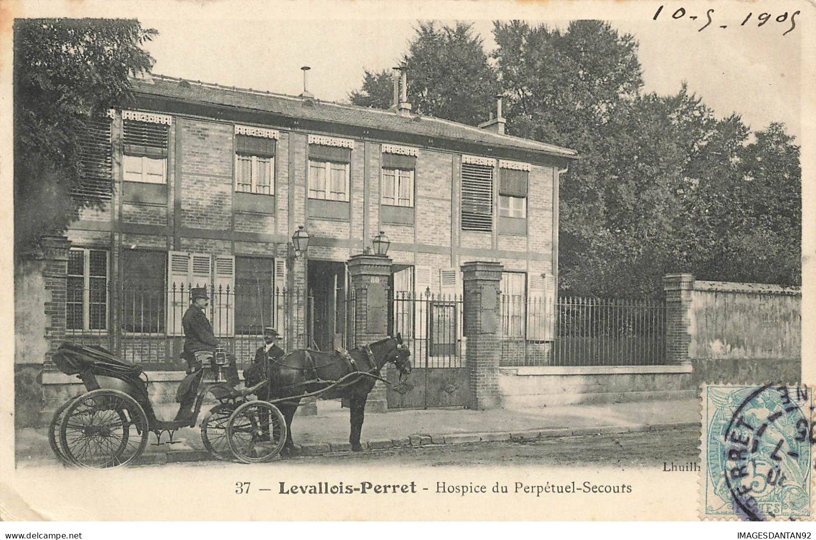 92 LEVALOIS PERRET #MK48376 HOSPICE DU PERPETUEL SECOURS FIACRE CHEVAL - Levallois Perret
