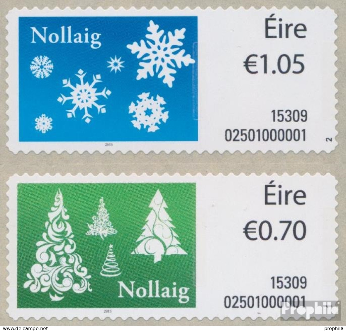 Irland ATM63-64So Paar (kompl.Ausg.) Postfrisch 2015 Automatenmarke - Weihnachten - Nuovi