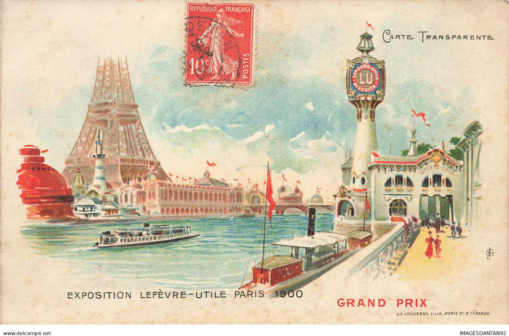 CONTRE LA LUMIERE #MK52938 HOLD TO LIGHT + PUB EXPOSITION LEFEVRE UTILE PARIS 1900 GRAND PRIX - Contre La Lumière