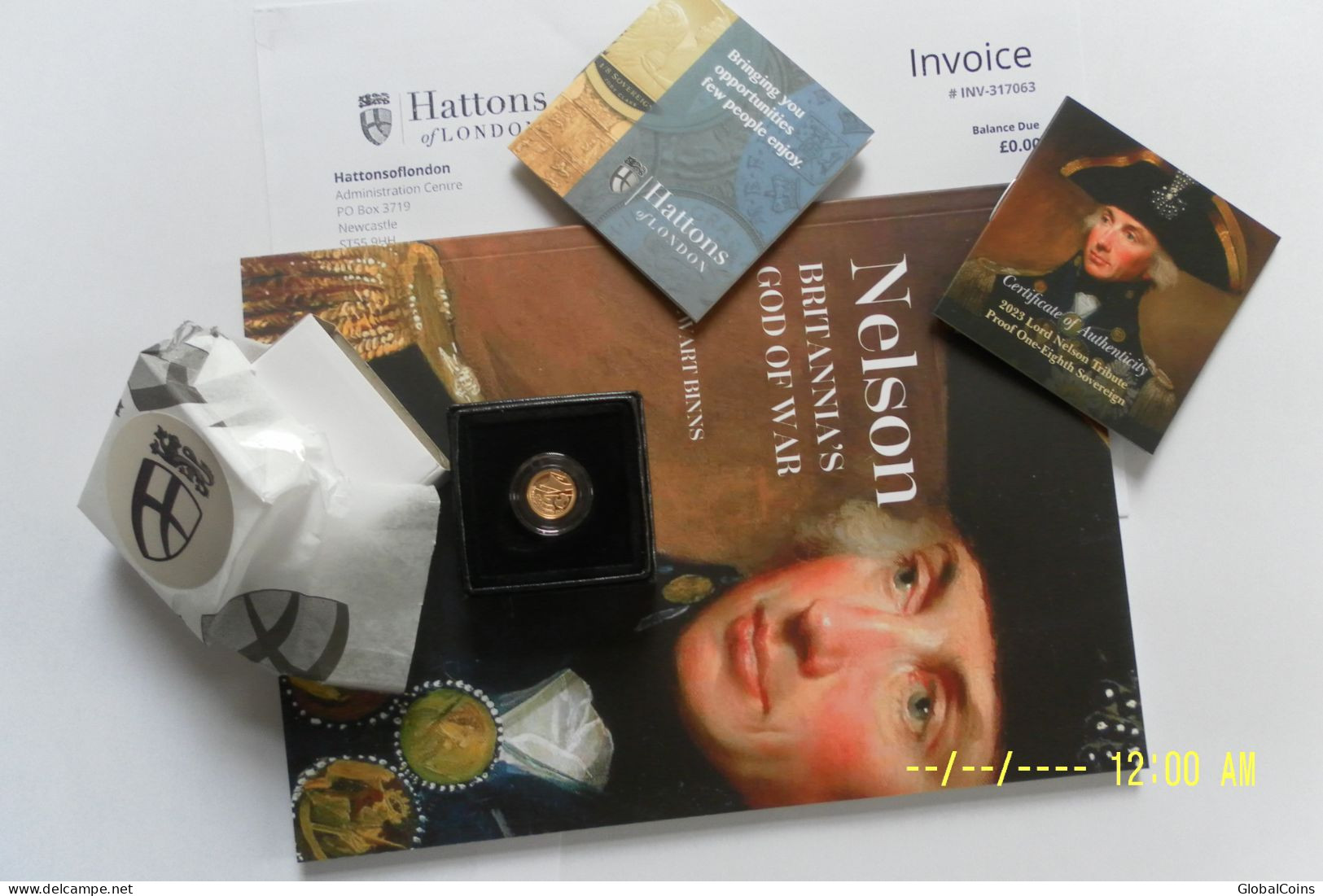 Hattons Of London THE 2023 LORD NELSON TRIBUTE GOLD ONE EIGHTH SOVEREIGN - Mint Sets & Proof Sets