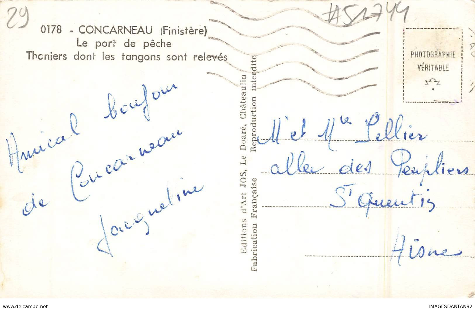 29 CONCARNEAU #DC51744 LE PORT DE PECHE THONIERS DONT LES TANGONS SONT RELEVES - Concarneau