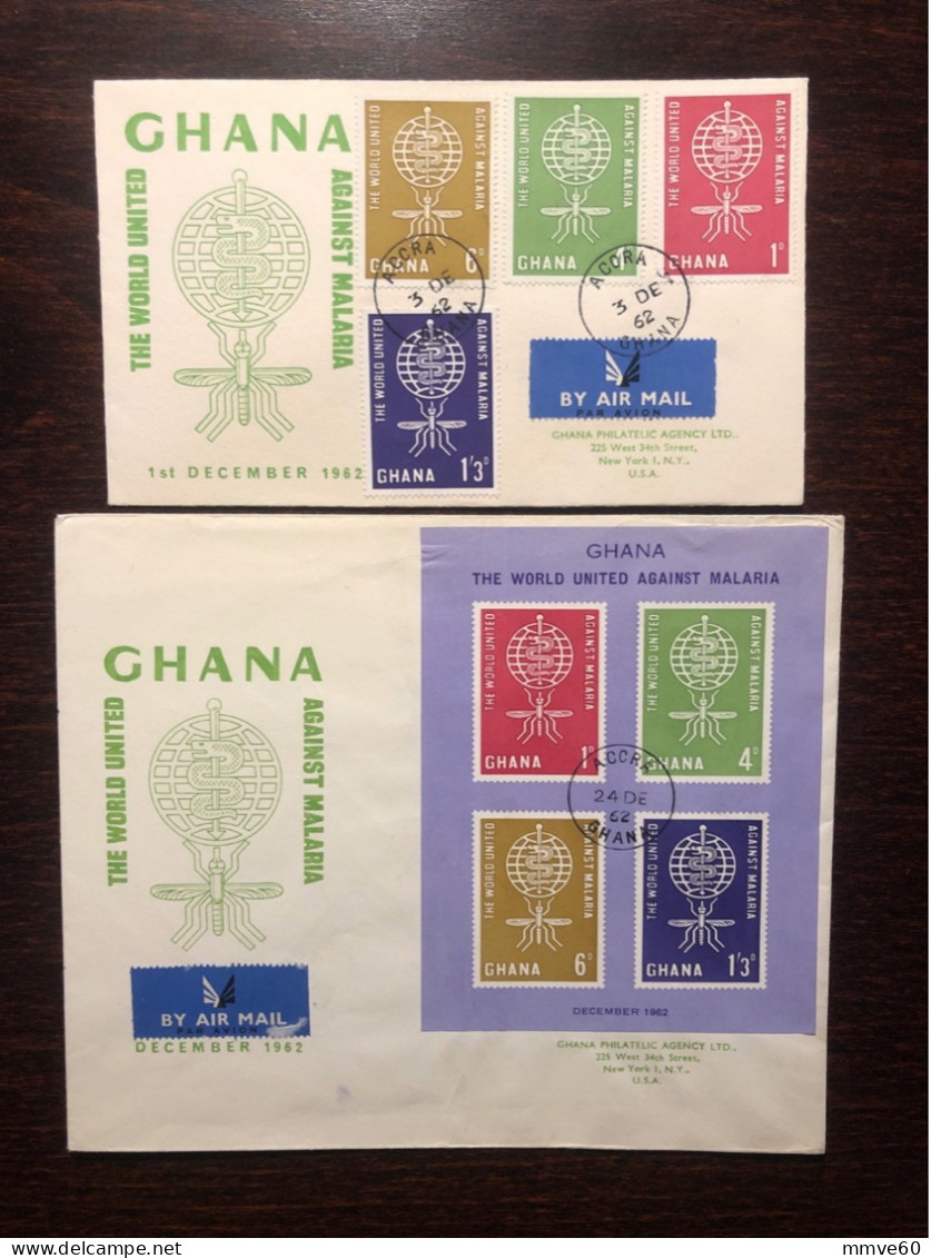 GHANA FDC COVER 1962 YEAR MALARIA HEALTH MEDICINE STAMPS - Ghana (1957-...)