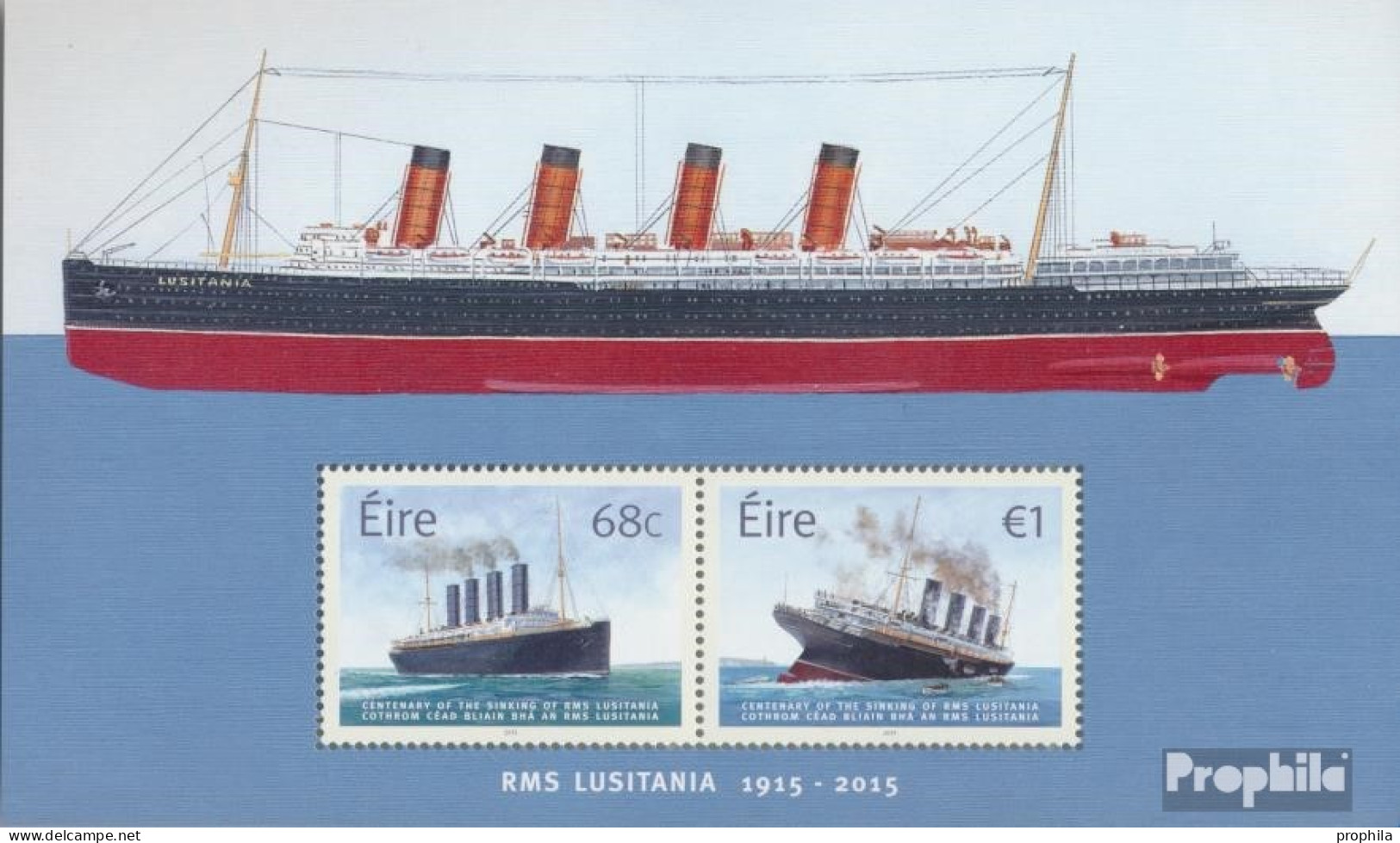 Irland Block95 (kompl.Ausg.) Postfrisch 2015 Versenkung Der Lusitania - Neufs