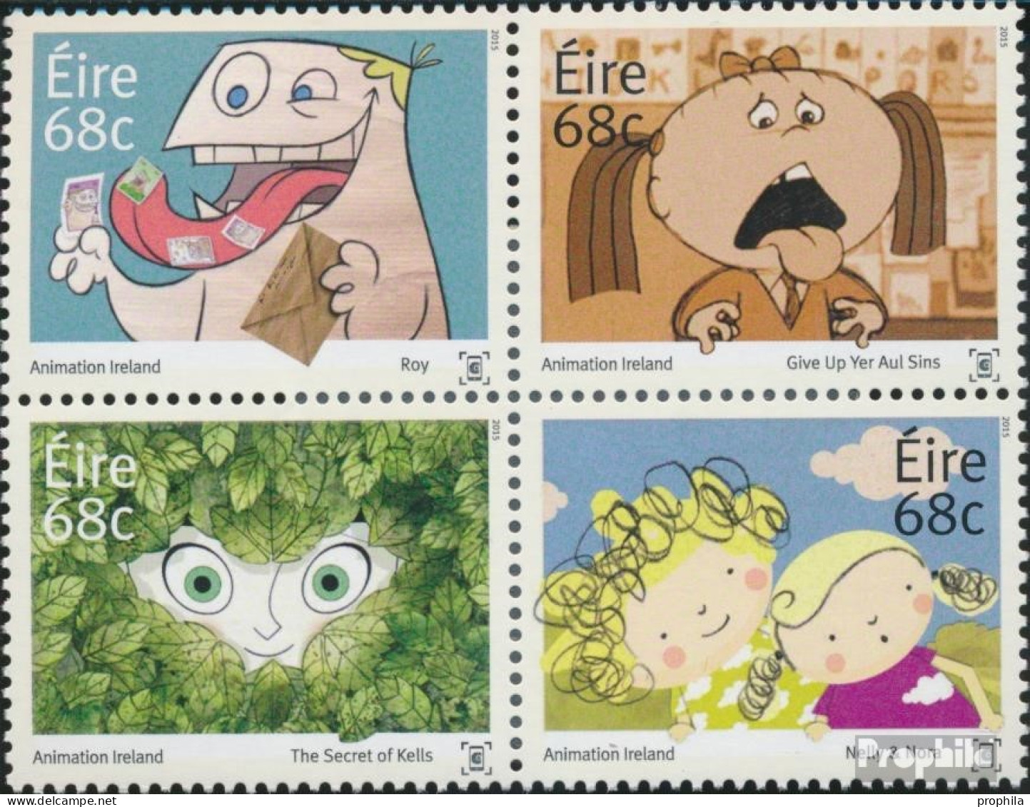 Irland 2123-2126 Viererblock (kompl.Ausg.) Postfrisch 2015 Irische Animationsindustrie - Unused Stamps