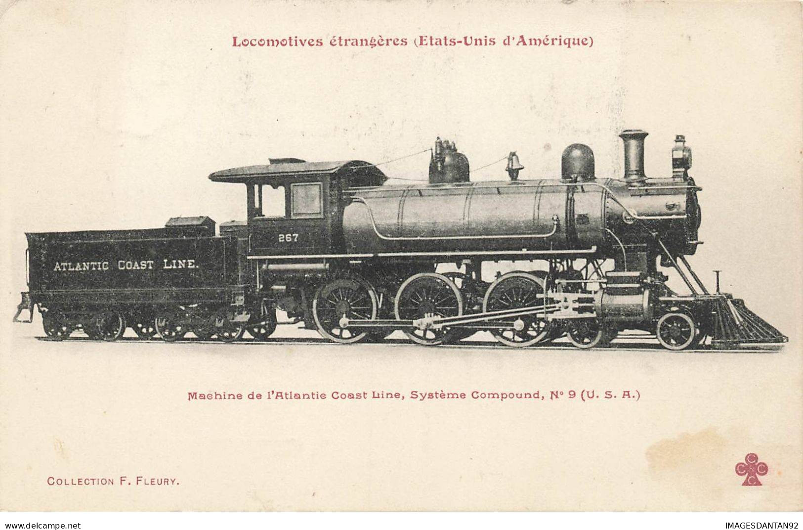 TRAINS #DC51325 LOCOMOTIVES ETRANGERES ETATS-UNIS MACHINE DE L ATLANTIQUE COAST LINE - Trenes