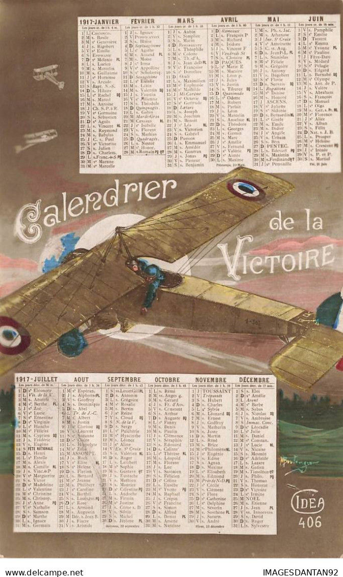 AVIATION #DC51288 AVION 1 ERE GUERRE MONDIALE CALENDRIER 1917 DE LA VICTOIRE - Aviadores