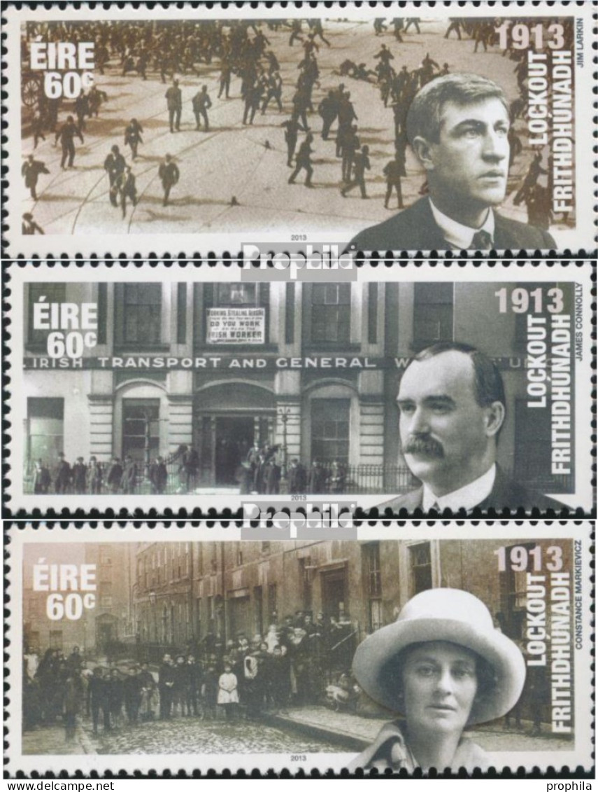 Irland 2059-2061 (kompl.Ausg.) Postfrisch 2013 7 Monatige Arbeiteraussperrung - Unused Stamps