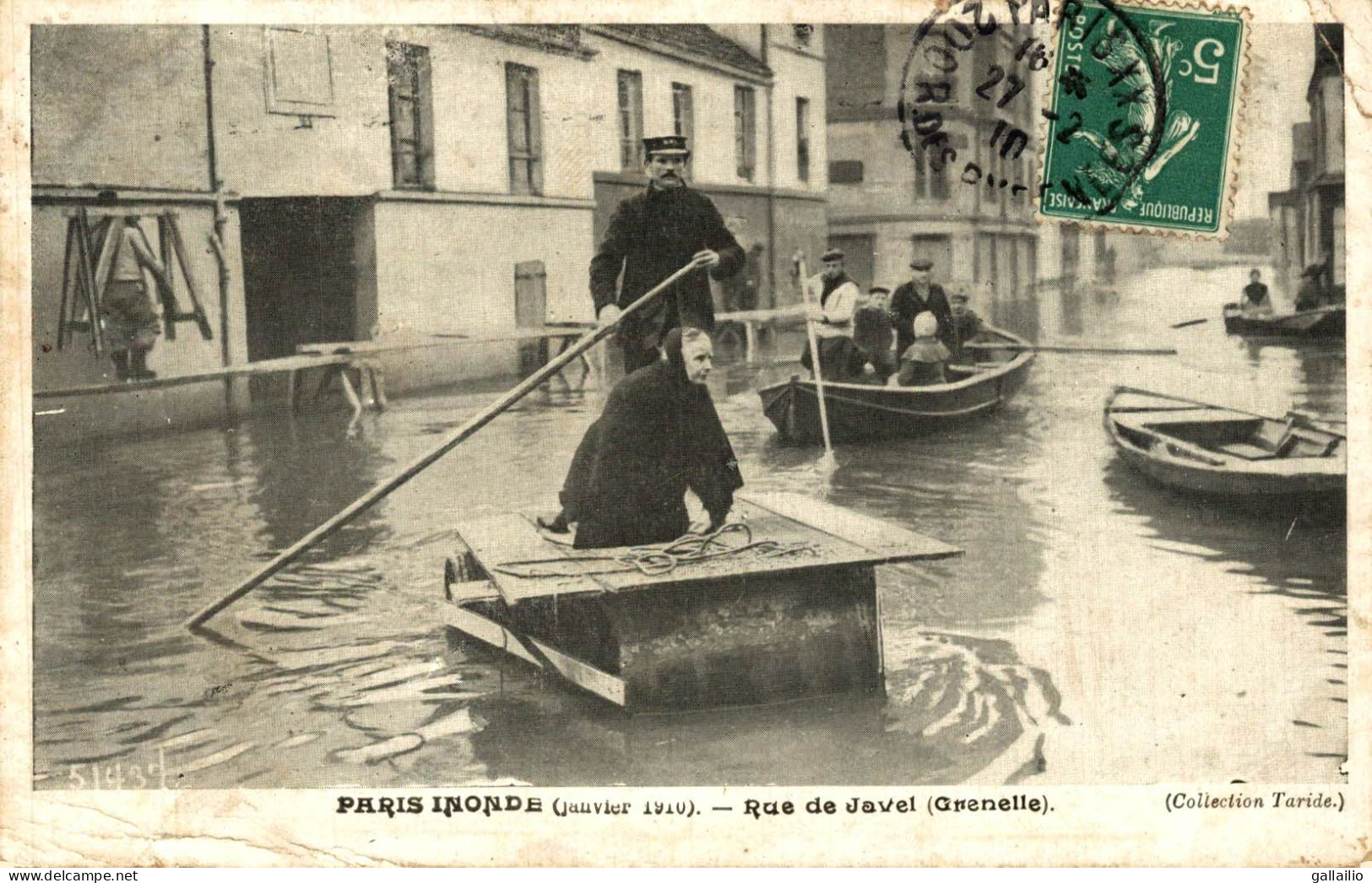 PARIS INONDE RUE DE JAVEL GRENELLE - Überschwemmung 1910