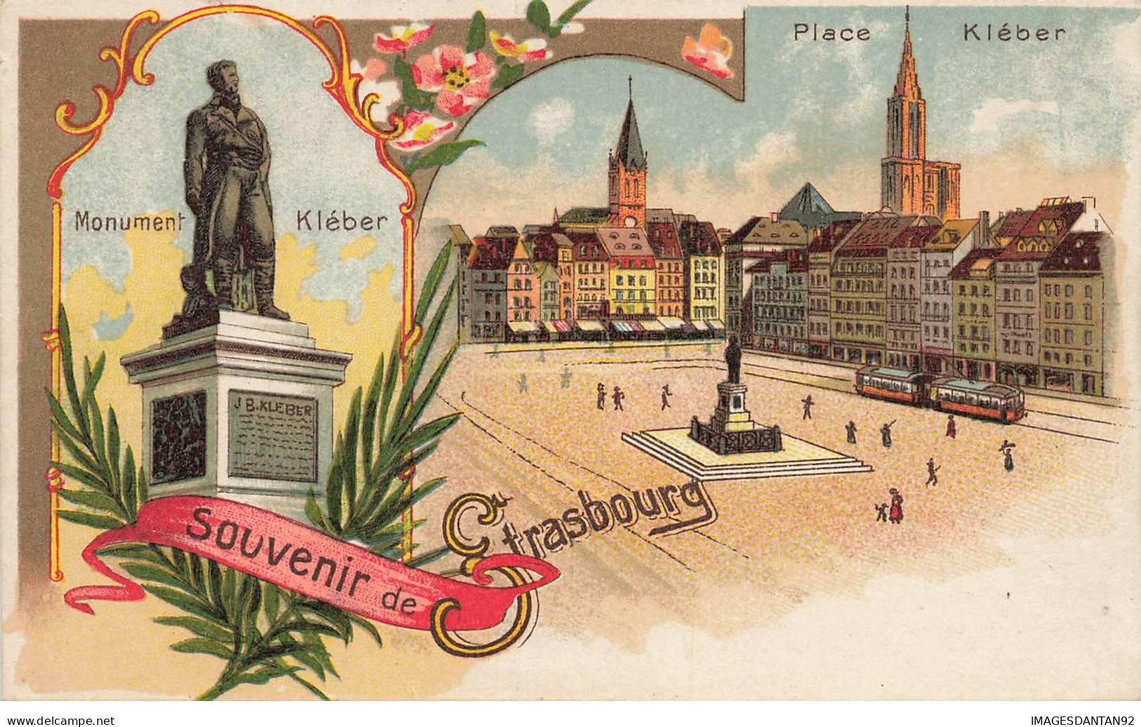 67 STRASBOURG AB#MK558 SOUVENIR MONUMENT KLEBER PLACE KLEBER TRAMWAY - Strasbourg