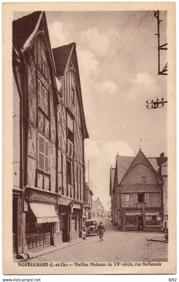 CPA 41 - MONTRICHARD (Loir Et Cher) - Vieilles Maisons Du XVe Siècle, Rue Nationale - Ed. Touchelay - Montrichard