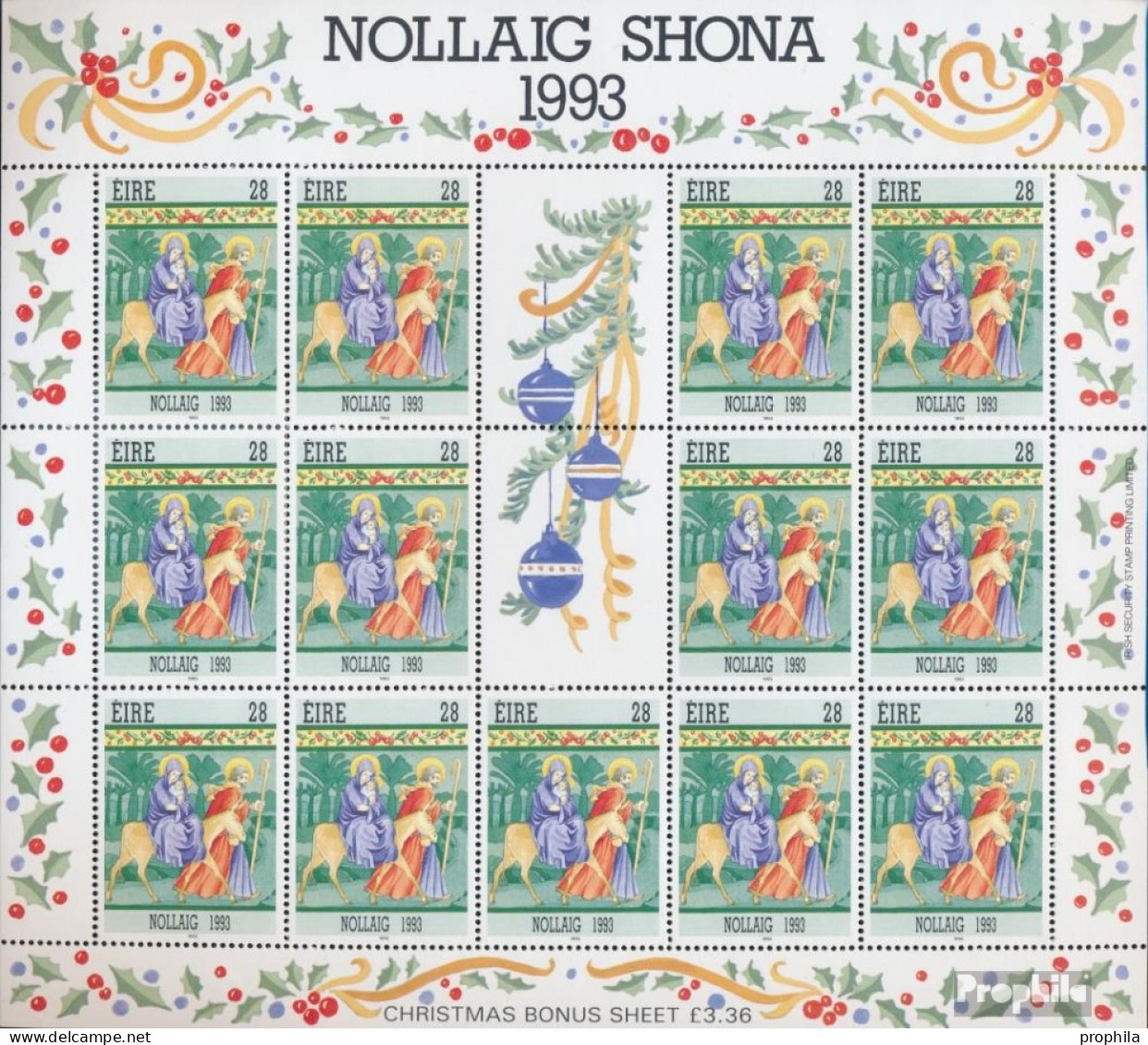 Irland 839Klb Kleinbogen Postfrisch 1993 Weihnachten - Ungebraucht