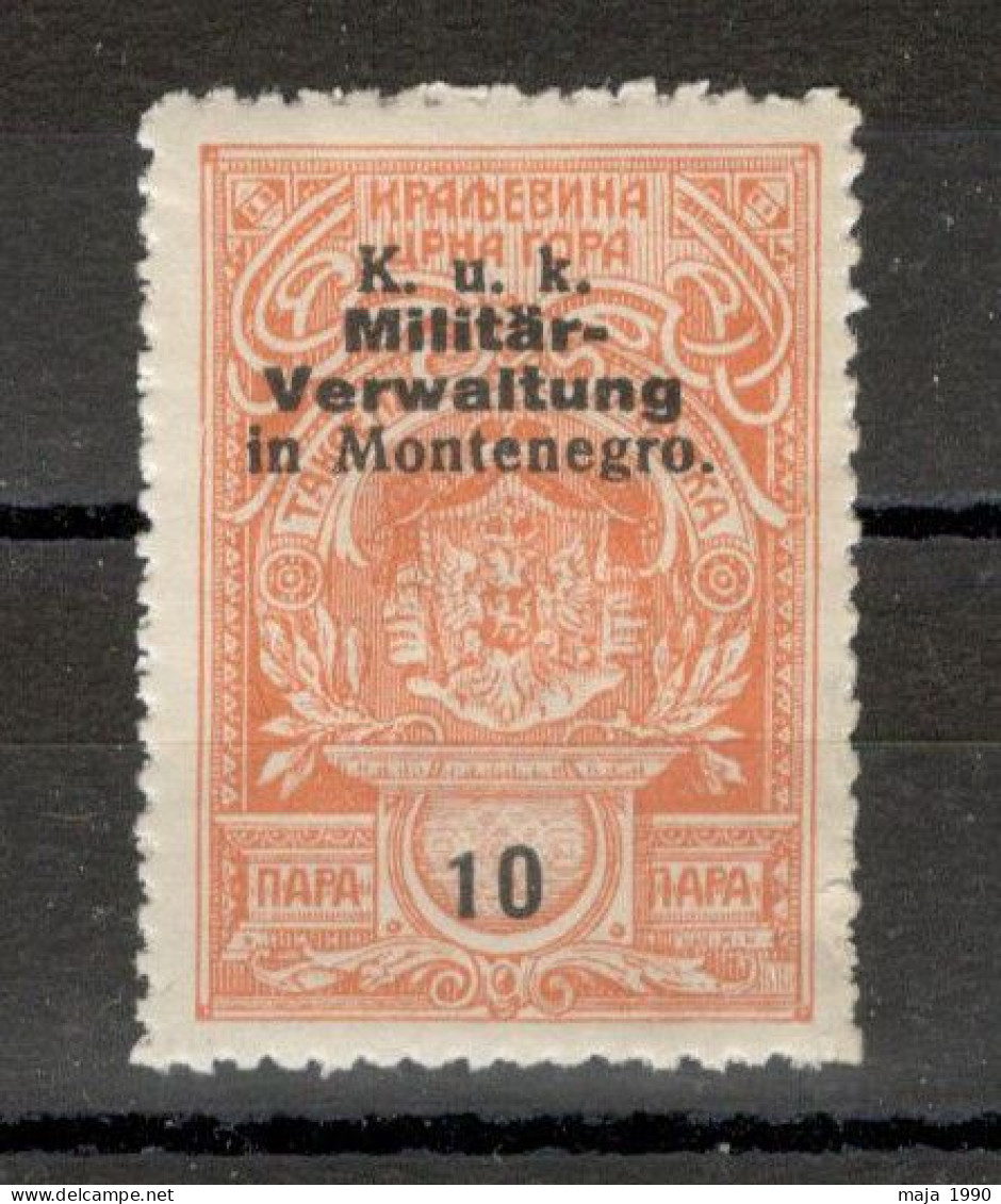 WWI AUSTRIA OCC MONTENEGRO - MNH FISCAL, REVENUE STAMP, 10 ПАРА - Montenegro