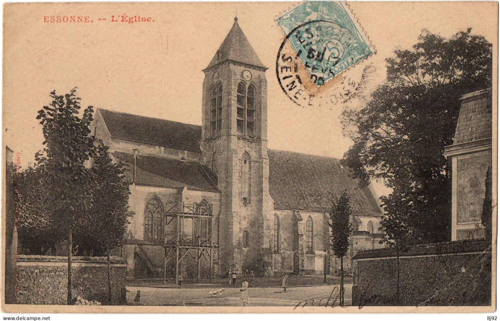 CPA 91 - ESSONNE (Essonne) - L'Eglise - Dos Simple - Essonnes