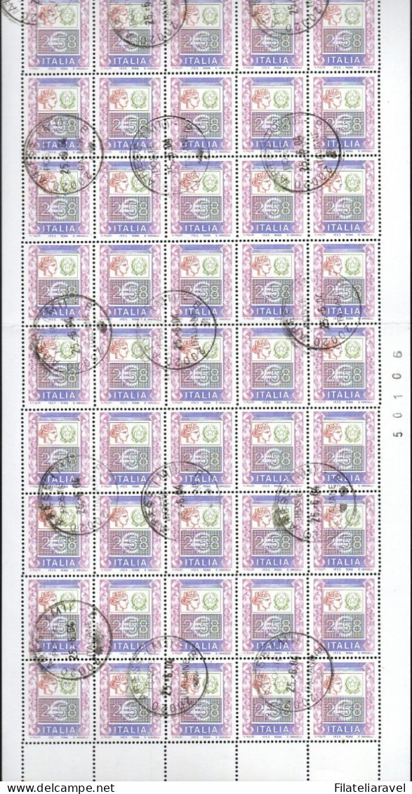 ITALIA REPUBBLICA - 2002 ALTI VALORI "Siracusana ". Seconda Emissione .Fogli Interi Usati Dei Valori Da € 2.17 + € 2.58. - 2001-10: Mint/hinged