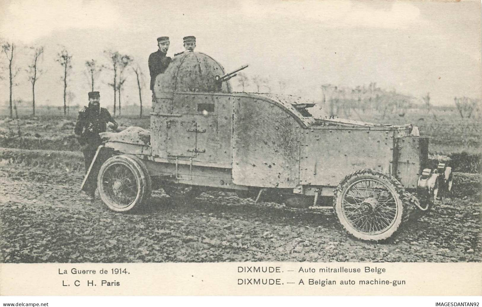 AUTOMOBILE AB#MK70 DIXMUDE AUTO MITRAILLEUSE BELGE LA GUERRE DE 1914 - Other & Unclassified