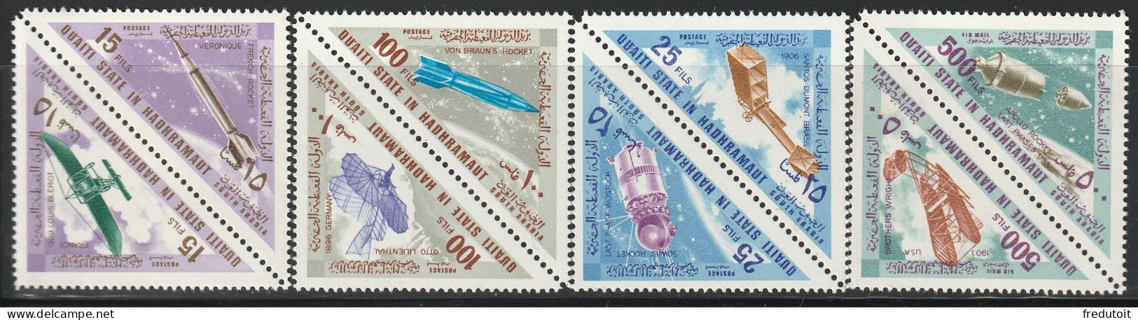 ADEN - Qu'aiti State In Hadhramaut - N°214/21 ** (1967) Espace Et Aviation - Sonstige & Ohne Zuordnung