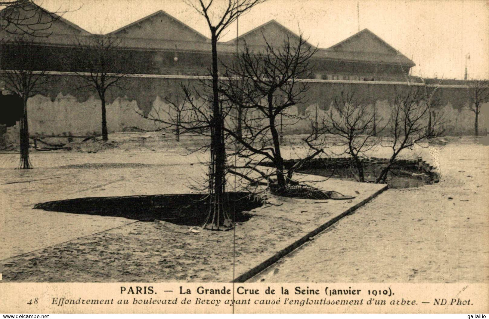 PARIS CRUE DE LA SEINE EFFONDREMENT AU BOULEVARD DE BERCY - Inondations De 1910